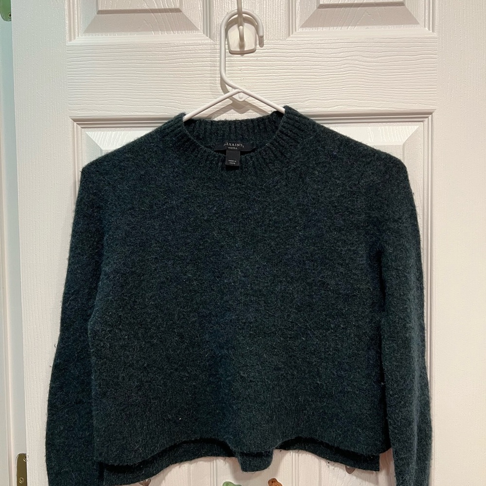 All Saints Forest Green Women's Crew Neck Sweater